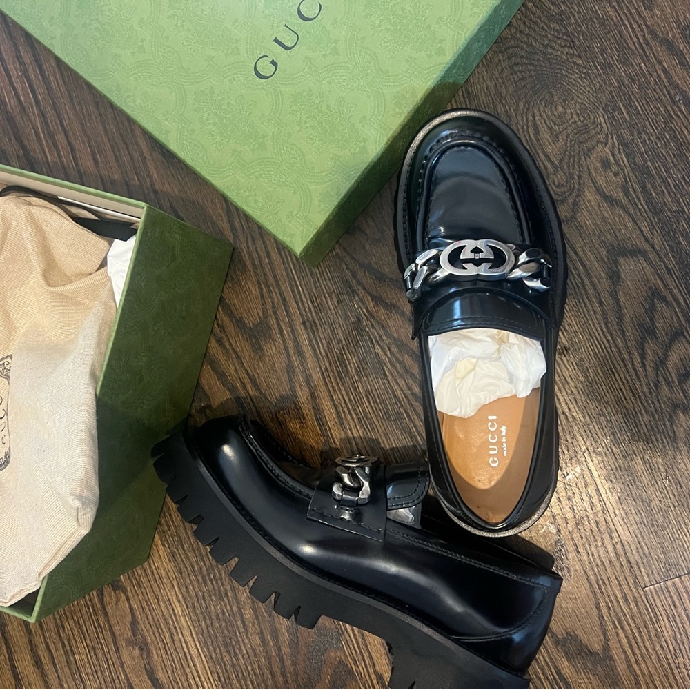 Gucci Loafers in Size 38.5 - Jeanne Moc Toe Platform Loafer.